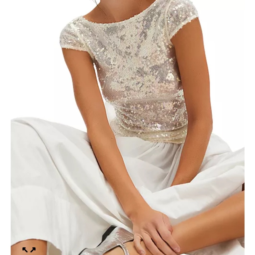 Free People Late Last Night Sequin Tee